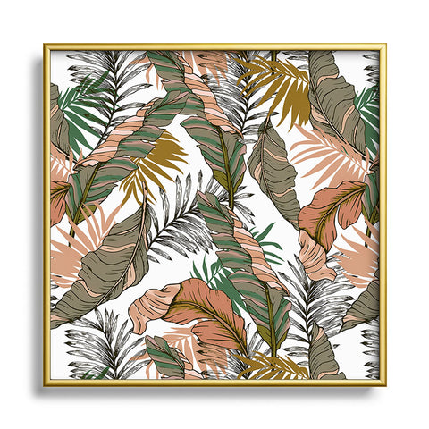 Marta Barragan Camarasa Drawing of wild tropical jungle I Square Metal Framed Art Print