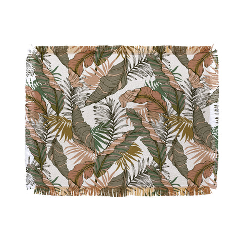 Marta Barragan Camarasa Drawing of wild tropical jungle I Throw Blanket