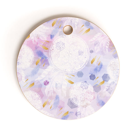 Marta Barragan Camarasa Dreamcatcher with geometric Cutting Board Round