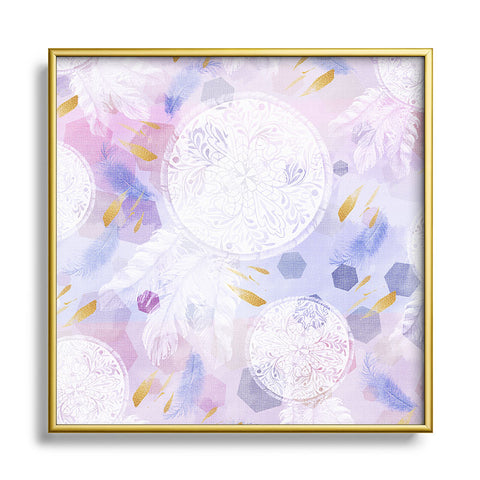 Marta Barragan Camarasa Dreamcatcher with geometric Square Metal Framed Art Print