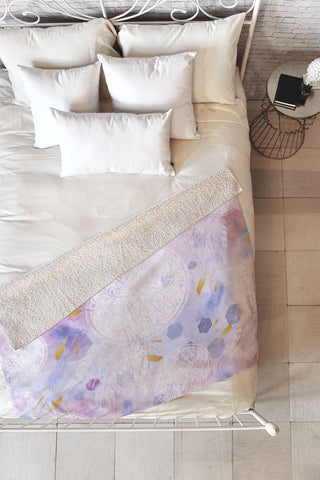 Marta Barragan Camarasa Dreamcatcher with geometric Fleece Throw Blanket