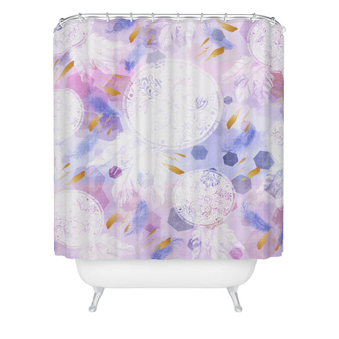 Marta Barragan Camarasa Dreamcatcher with geometric Shower Curtain