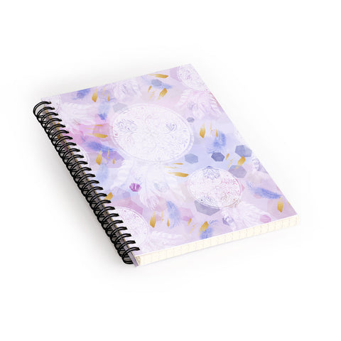 Marta Barragan Camarasa Dreamcatcher with geometric Spiral Notebook