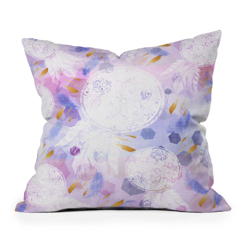 Marta Barragan Camarasa Dreamcatcher with geometric Throw Pillow