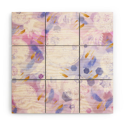 Marta Barragan Camarasa Dreamcatcher with geometric Wood Wall Mural