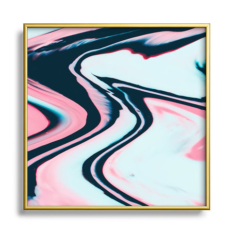 Marta Barragan Camarasa Effect marble glitch Square Metal Framed Art Print