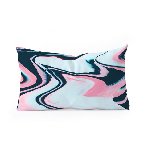 Marta Barragan Camarasa Effect marble glitch Oblong Throw Pillow