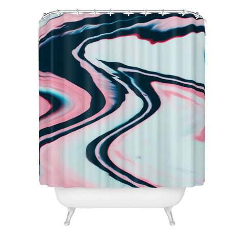 Marta Barragan Camarasa Effect marble glitch Shower Curtain