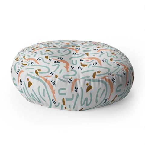 Marta Barragan Camarasa Enjoying sea and sun Floor Pillow Round