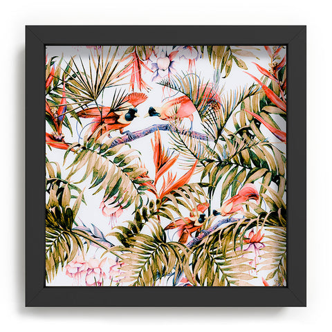 Marta Barragan Camarasa Exotic birds in the jungle paradise Recessed Framing Square