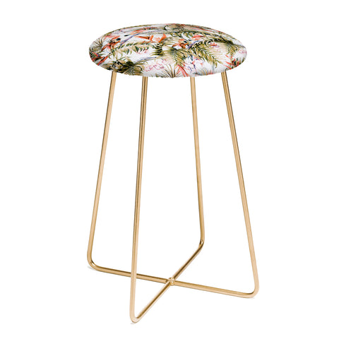 Marta Barragan Camarasa Exotic birds in the jungle paradise Counter Stool