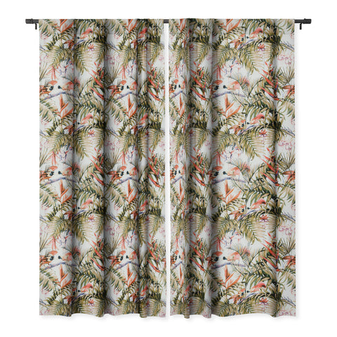 Marta Barragan Camarasa Exotic birds in the jungle paradise Blackout Window Curtain