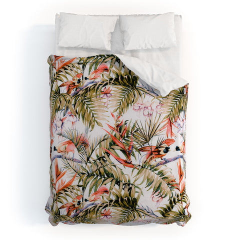 Marta Barragan Camarasa Exotic birds in the jungle paradise Duvet Cover