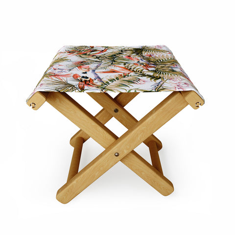 Marta Barragan Camarasa Exotic birds in the jungle paradise Folding Stool