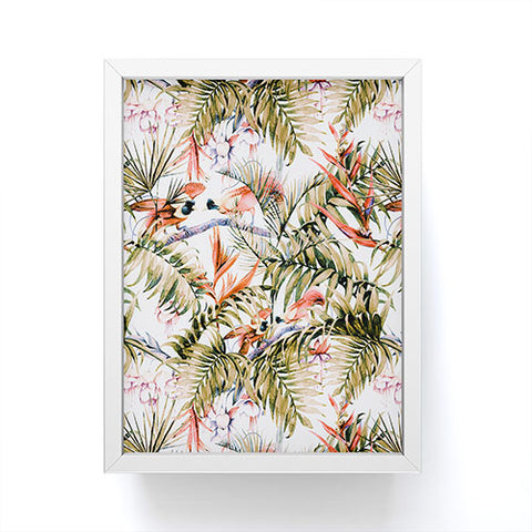 Marta Barragan Camarasa Exotic birds in the jungle paradise Framed Mini Art Print