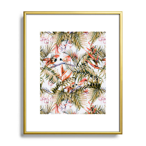 Marta Barragan Camarasa Exotic birds in the jungle paradise Metal Framed Art Print