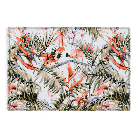 Marta Barragan Camarasa Exotic birds in the jungle paradise Outdoor Rug
