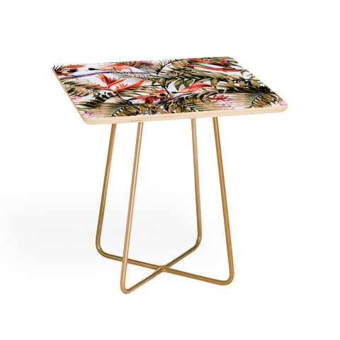 Marta Barragan Camarasa Exotic birds in the jungle paradise Side Table
