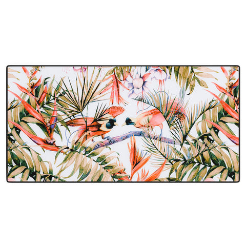 Marta Barragan Camarasa Exotic birds in the jungle paradise Desk Mat