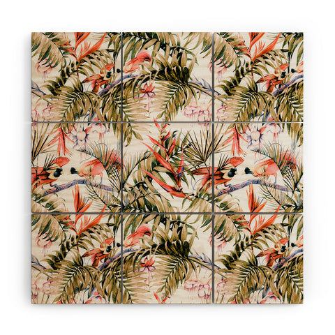 Marta Barragan Camarasa Exotic birds in the jungle paradise Wood Wall Mural