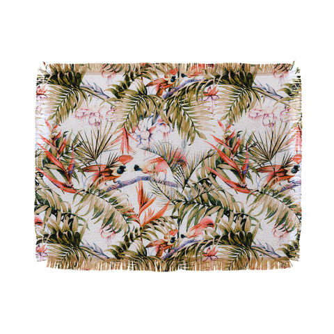 Marta Barragan Camarasa Exotic birds in the jungle paradise Throw Blanket