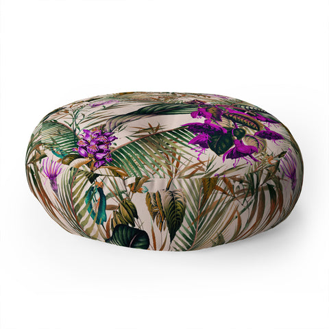 Marta Barragan Camarasa Exotic botanical foliage 018 Floor Pillow Round