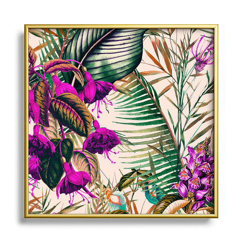 Marta Barragan Camarasa Exotic botanical foliage 018 Square Metal Framed Art Print