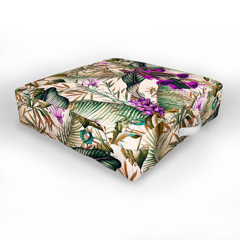 Marta Barragan Camarasa Exotic botanical foliage 018 Outdoor Floor Cushion