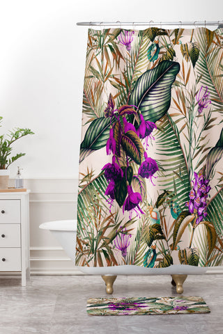 Marta Barragan Camarasa Exotic botanical foliage 018 Shower Curtain And Mat