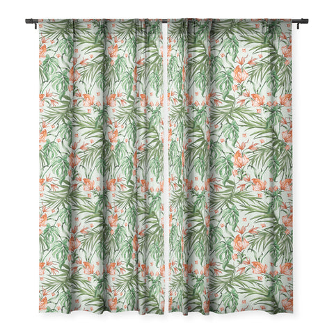 Marta Barragan Camarasa Exotic flower nature 027 Sheer Window Curtain