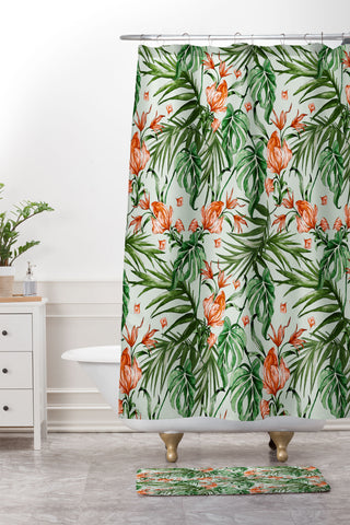 Marta Barragan Camarasa Exotic flower nature 027 Shower Curtain And Mat