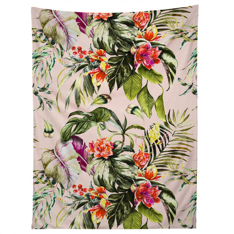 Marta Barragan Camarasa Exotic jungle bouquet Tapestry
