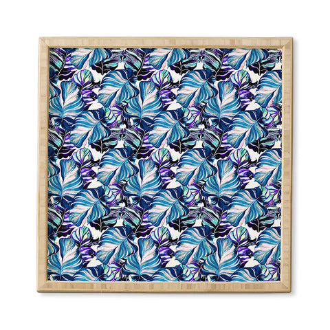 Marta Barragan Camarasa Exotic leaf pattern purple and blue Framed Wall Art