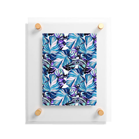 Marta Barragan Camarasa Exotic leaf pattern purple and blue Floating Acrylic Print