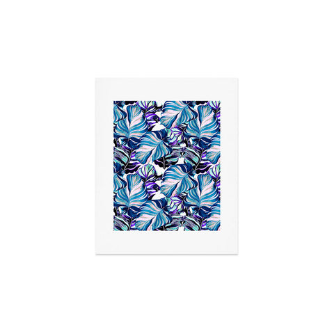 Marta Barragan Camarasa Exotic leaf pattern purple and blue Art Print
