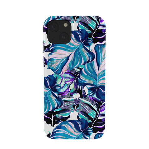 Marta Barragan Camarasa Exotic leaf pattern purple and blue Phone Case