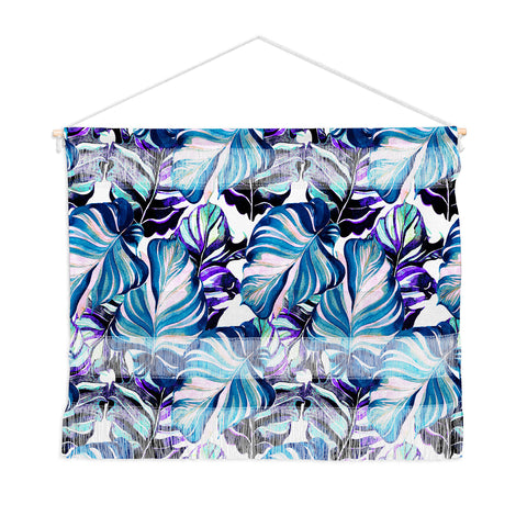 Marta Barragan Camarasa Exotic leaf pattern purple and blue Wall Hanging Landscape