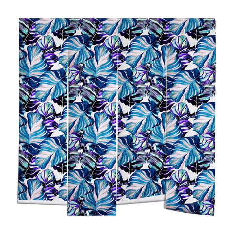 Marta Barragan Camarasa Exotic leaf pattern purple and blue Wall Mural