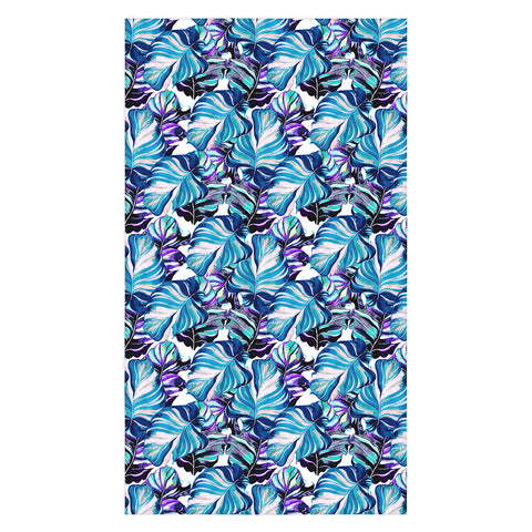 Marta Barragan Camarasa Exotic leaf pattern purple and blue Tablecloth