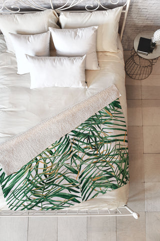 Marta Barragan Camarasa Exotic Leaves Fleece Throw Blanket