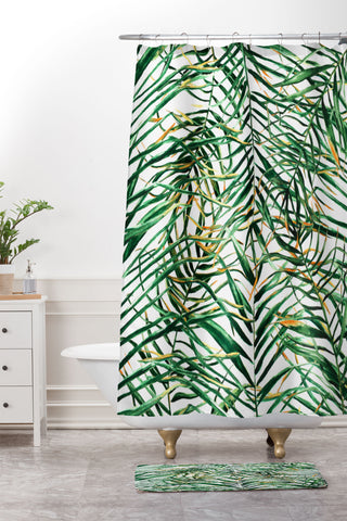 Marta Barragan Camarasa Exotic Leaves Shower Curtain And Mat