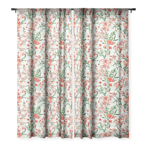 Marta Barragan Camarasa Exotic tropical bloom 027 Sheer Window Curtain
