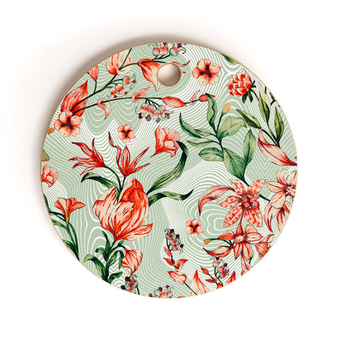 Marta Barragan Camarasa Exotic tropical bloom 027 Cutting Board Round