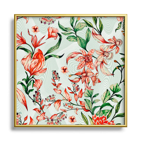 Marta Barragan Camarasa Exotic tropical bloom 027 Square Metal Framed Art Print