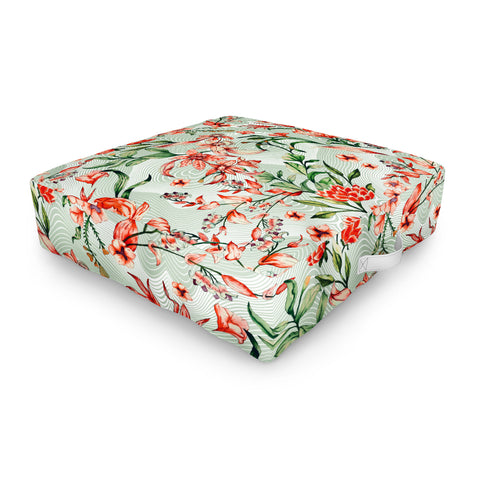 Marta Barragan Camarasa Exotic tropical bloom 027 Outdoor Floor Cushion