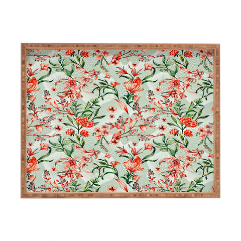 Marta Barragan Camarasa Exotic tropical bloom 027 Rectangular Tray