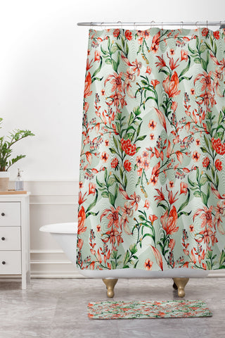 Marta Barragan Camarasa Exotic tropical bloom 027 Shower Curtain And Mat