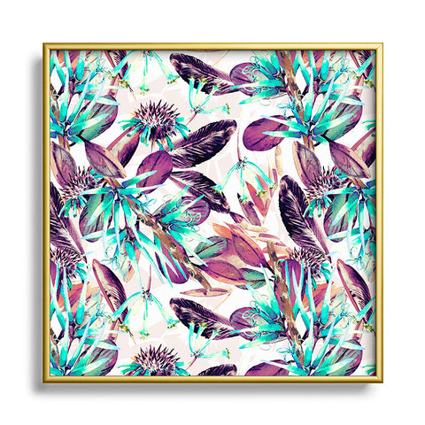 Marta Barragan Camarasa Exotic winter botany Square Metal Framed Art Print