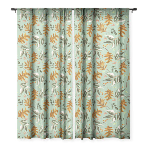 Marta Barragan Camarasa Fall of fall leaves Sheer Window Curtain