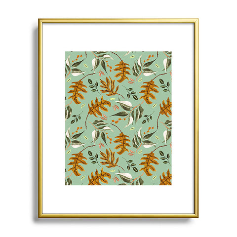 Marta Barragan Camarasa Fall of fall leaves Metal Framed Art Print